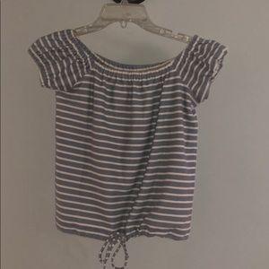 Madewell Off the shoulder cinch top
